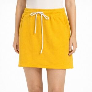 Cotton‎ Citizen Yellow Sweatshirt Skirt with Drawstring and pockets | size XS |